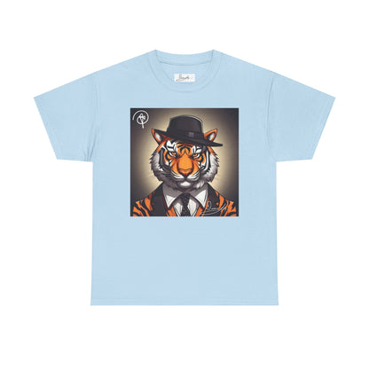 DuaneJay Tiger Gentleman T-Shirt — bold tiger graphic tee featuring a distinguished tiger in gentleman style, a powerful streetwear statement for those who wear confidence with class