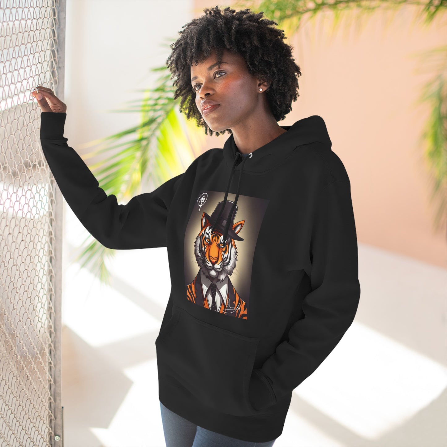 Three-Panel Tiger Fleece Hoodie