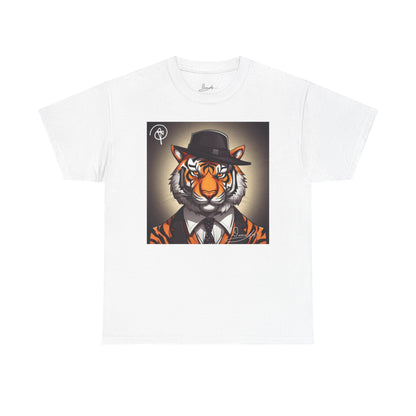 DuaneJay Tiger Gentleman T-Shirt — bold tiger graphic tee featuring a distinguished tiger in gentleman style, a powerful streetwear statement for those who wear confidence with class