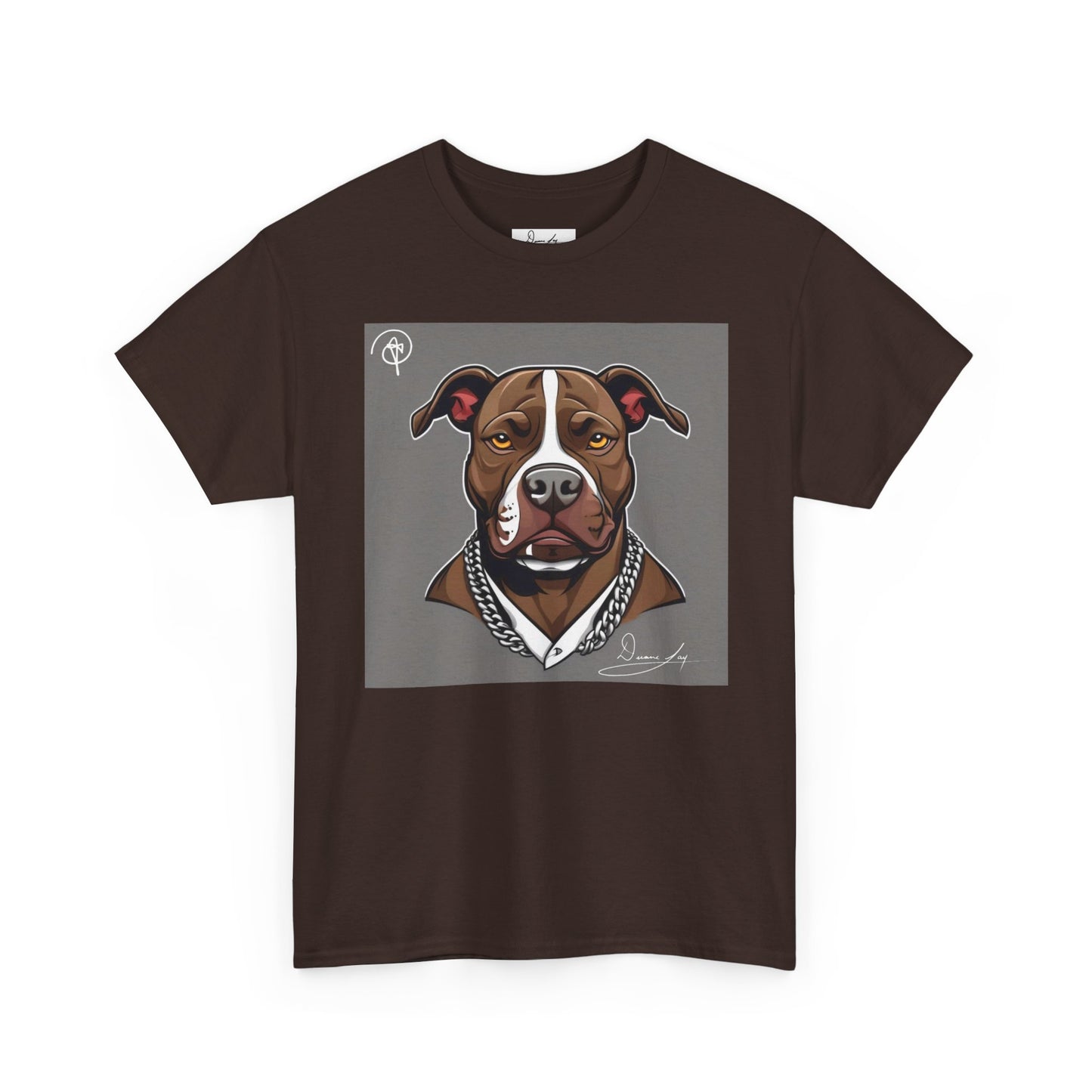 DuaneJay Pit Bull Portrait T-Shirt — stylish dog lover graphic tee streetwear