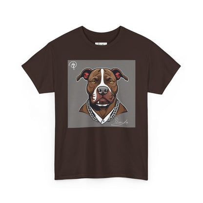 DuaneJay Pit Bull Portrait T-Shirt — stylish dog lover graphic tee streetwear
