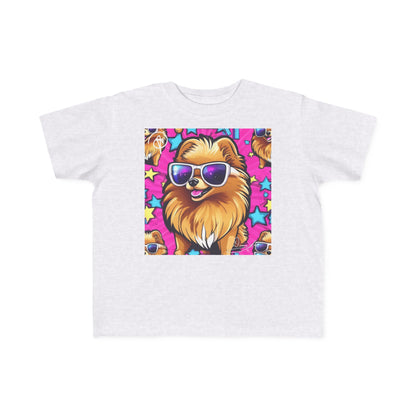 DuaneJay Toddler Tee Cool Pomeranian Sunglasses Graphic — adorable kids graphic tee featuring a cool Pomeranian rocking sunglasses, a fun and stylish streetwear-inspired look for the littlest members of the DuaneJay Fashion family