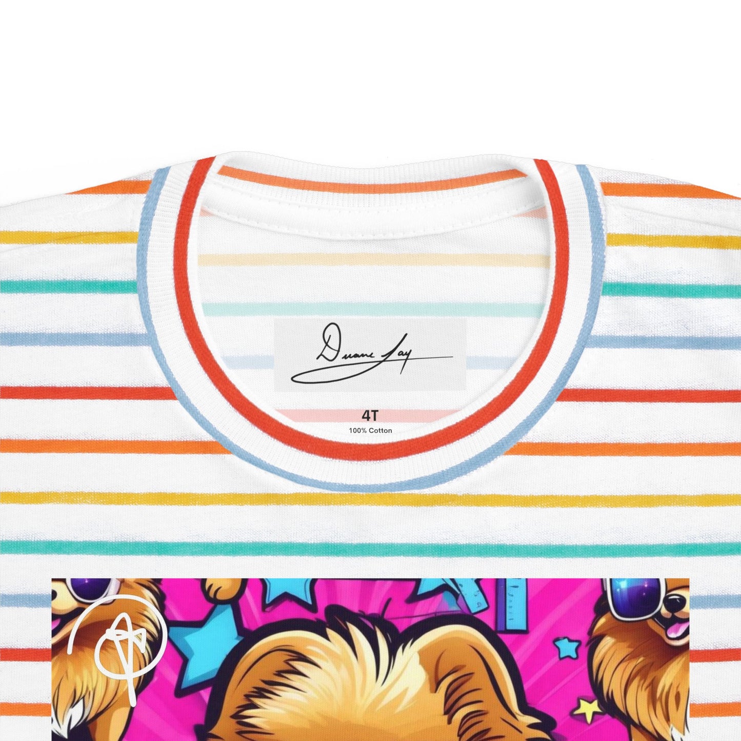 DuaneJay Toddler Tee Cool Pomeranian Sunglasses Graphic — adorable kids graphic tee featuring a cool Pomeranian rocking sunglasses, a fun and stylish streetwear-inspired look for the littlest members of the DuaneJay Fashion family