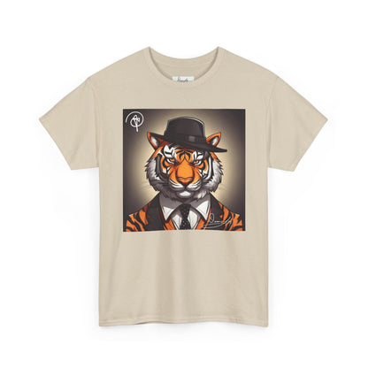 DuaneJay Tiger Gentleman T-Shirt — bold tiger graphic tee featuring a distinguished tiger in gentleman style, a powerful streetwear statement for those who wear confidence with class