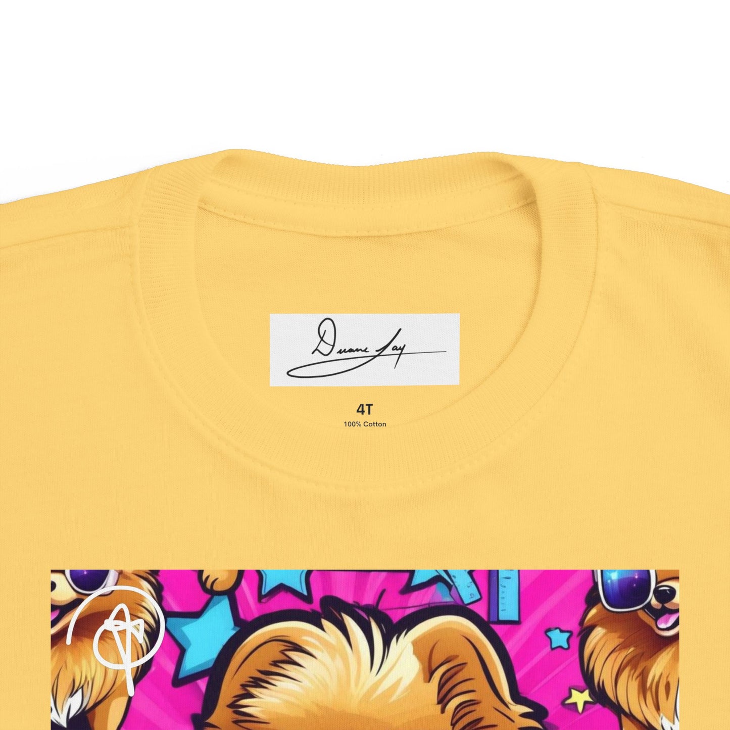 DuaneJay Toddler Tee Cool Pomeranian Sunglasses Graphic — adorable kids graphic tee featuring a cool Pomeranian rocking sunglasses, a fun and stylish streetwear-inspired look for the littlest members of the DuaneJay Fashion family