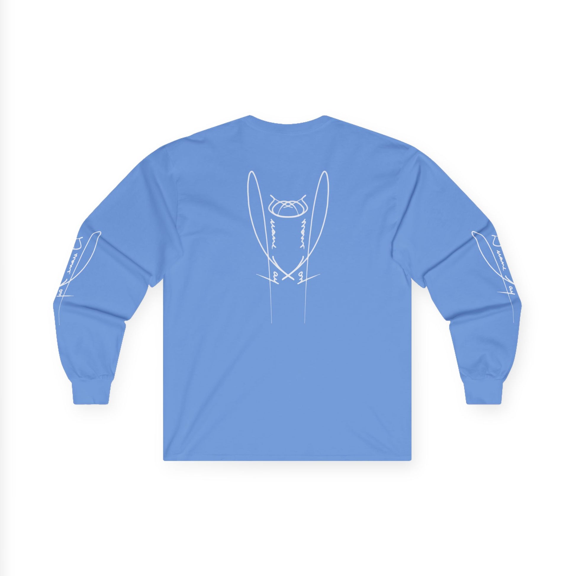 DuaneJay Signature Icon Long Sleeve White Label — premium streetwear long sleeve featuring a bold white signature icon with an exclusive back design, crafted for comfort and style, the ultimate statement piece for those who live and breathe the DuaneJay Fashion lifestyle with confidence and distinction