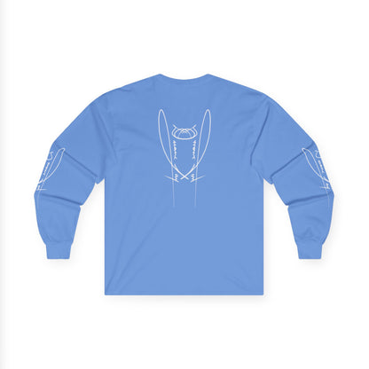 DuaneJay Signature Icon Long Sleeve White Label — premium streetwear long sleeve featuring a bold white signature icon with an exclusive back design, crafted for comfort and style, the ultimate statement piece for those who live and breathe the DuaneJay Fashion lifestyle with confidence and distinction