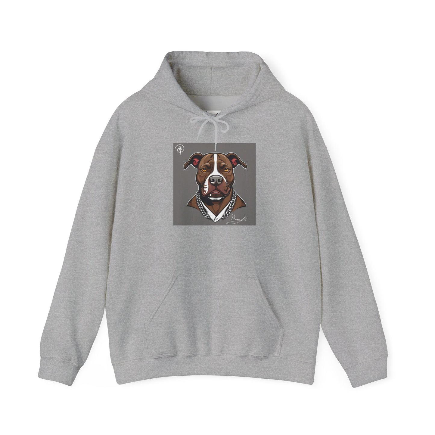 DuaneJay Pitbull Portrait Hoodie — premium streetwear pullover featuring a striking pitbull portrait graphic, crafted for dog lovers who wear their passion with bold confidence and signature DuaneJay Fashion style