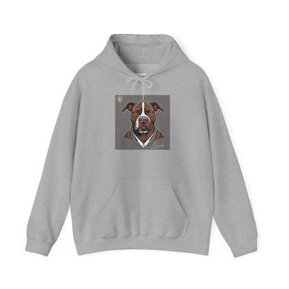 DuaneJay Pitbull Portrait Hoodie — premium streetwear pullover featuring a striking pitbull portrait graphic, crafted for dog lovers who wear their passion with bold confidence and signature DuaneJay Fashion style