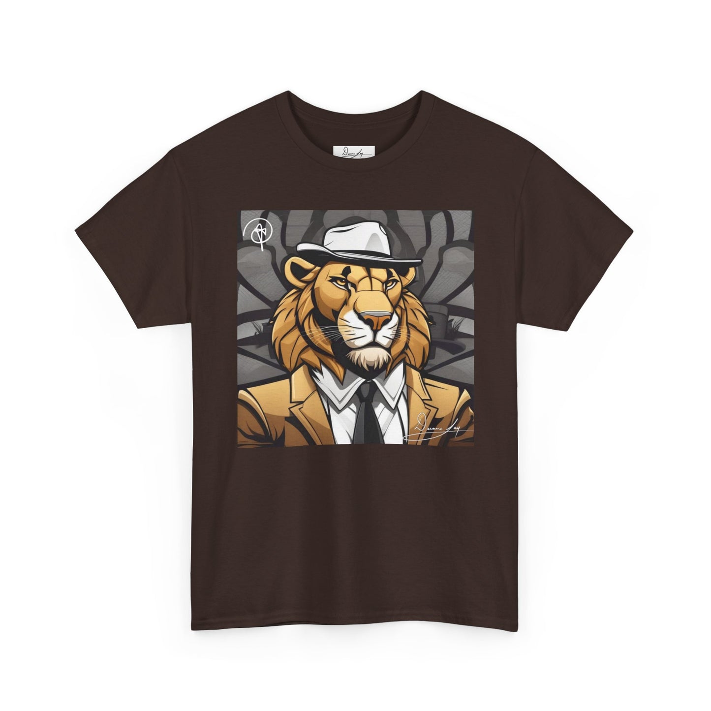DuaneJay Lion Gangster Graphic Tee — powerful streetwear tee featuring a bold lion with gangster-inspired artistry, symbolizing strength, dominance, and signature style