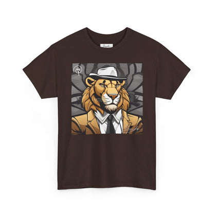 DuaneJay Lion Gangster Graphic Tee — powerful streetwear tee featuring a bold lion with gangster-inspired artistry, symbolizing strength, dominance, and signature style