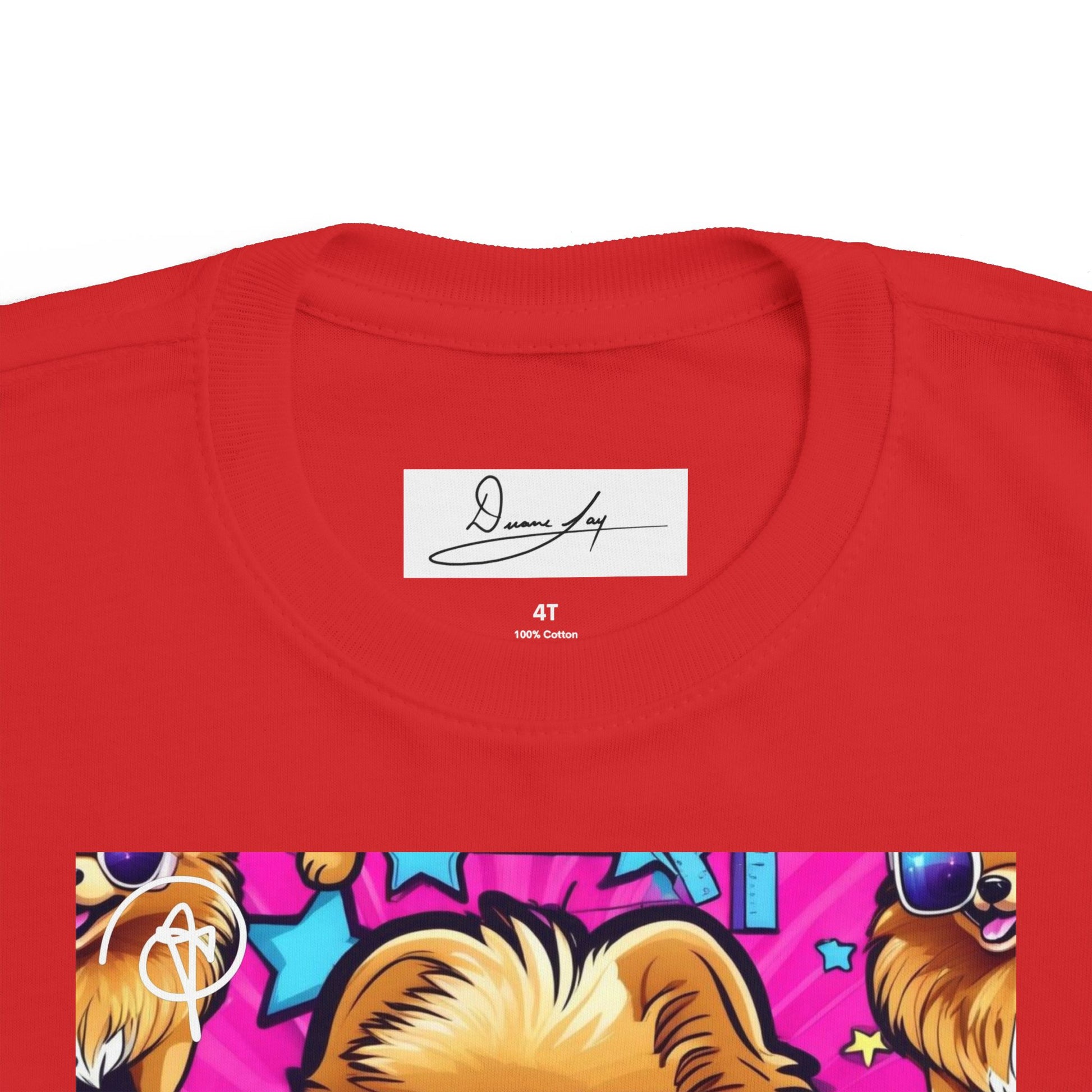 DuaneJay Toddler Tee Cool Pomeranian Sunglasses Graphic — adorable kids graphic tee featuring a cool Pomeranian rocking sunglasses, a fun and stylish streetwear-inspired look for the littlest members of the DuaneJay Fashion family
