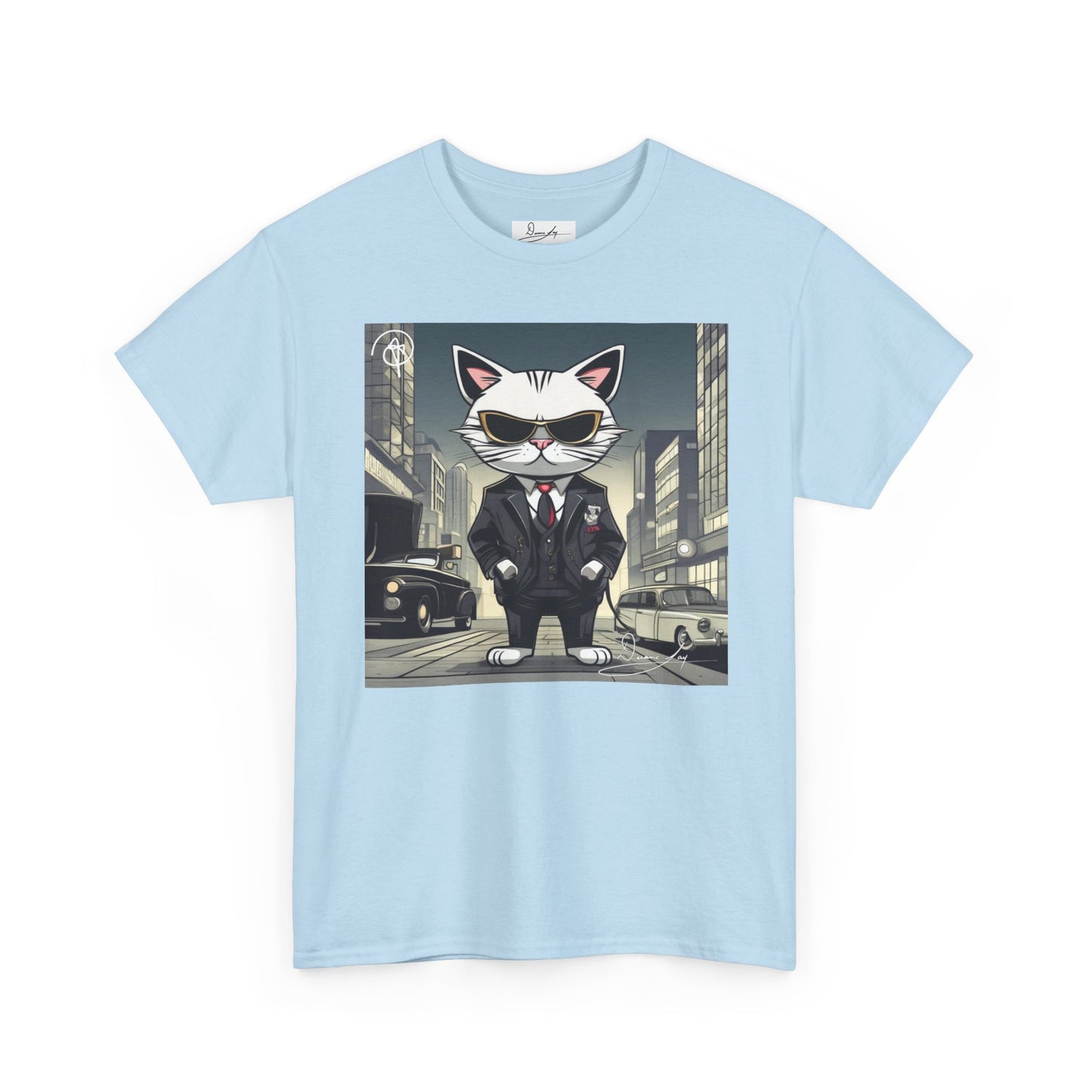 DuaneJay Cat Mafia Graphic Tee — cool cat in suit streetwear graphic tee