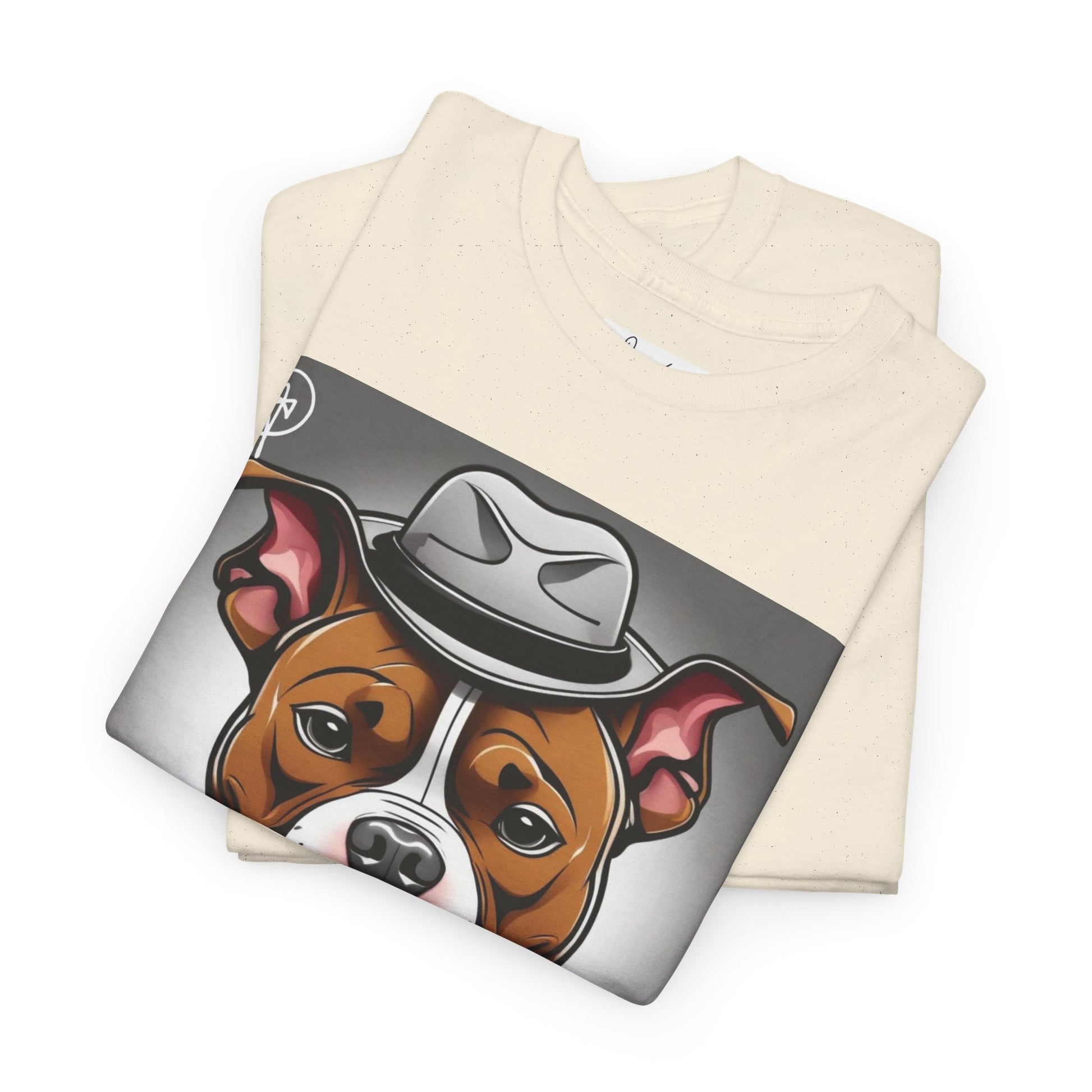 DuaneJay Gentleman Pitbull Tee — distinguished graphic tee featuring a dapper pitbull portrait blending elegance with bold streetwear energy for dog lovers with class and confidence