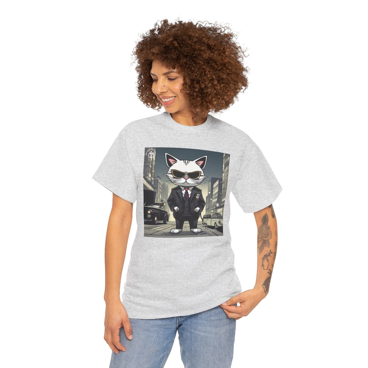 Unisex Cat Heavy Cotton Tee