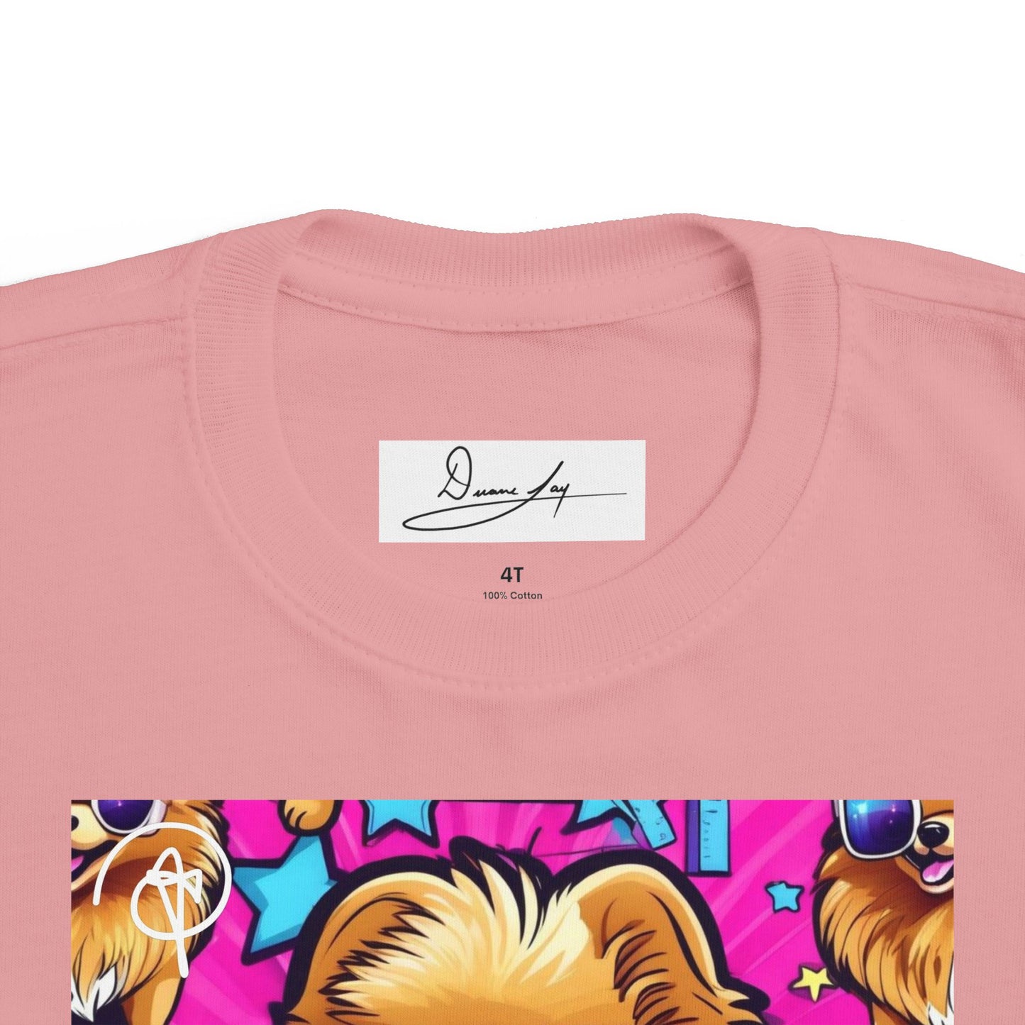 DuaneJay Toddler Tee Cool Pomeranian Sunglasses Graphic — adorable kids graphic tee featuring a cool Pomeranian rocking sunglasses, a fun and stylish streetwear-inspired look for the littlest members of the DuaneJay Fashion family