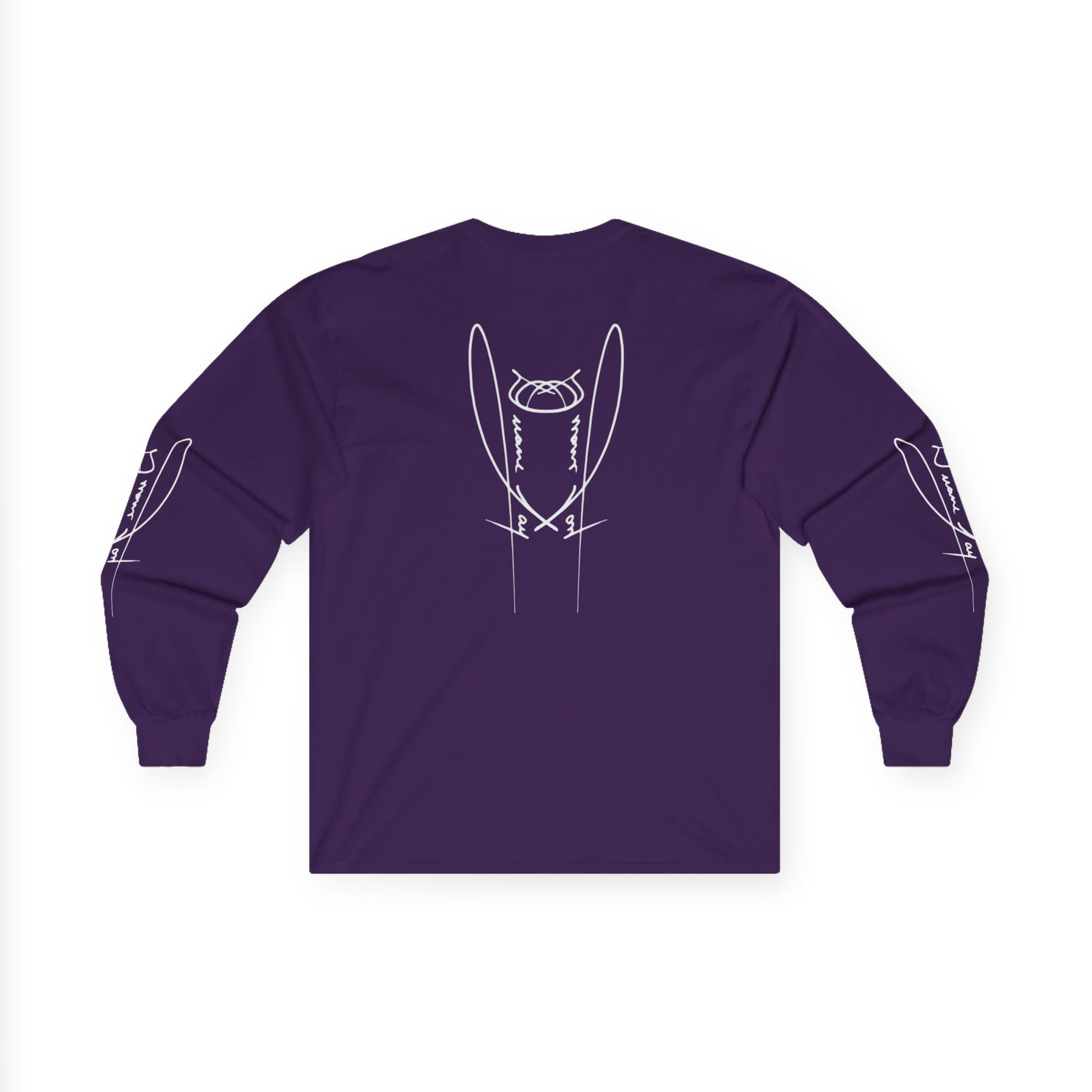 DuaneJay Signature Icon Long Sleeve White Label — premium streetwear long sleeve featuring a bold white signature icon with an exclusive back design, crafted for comfort and style, the ultimate statement piece for those who live and breathe the DuaneJay Fashion lifestyle with confidence and distinction