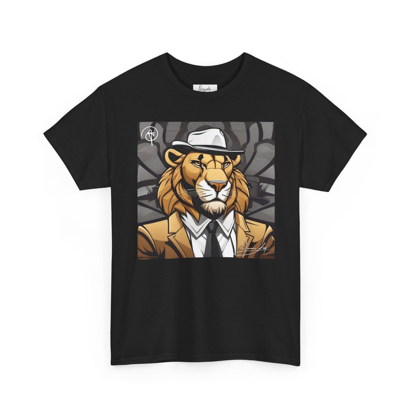 DuaneJay Lion Gangster Graphic Tee — powerful streetwear tee featuring a bold lion with gangster-inspired artistry, symbolizing strength, dominance, and signature style