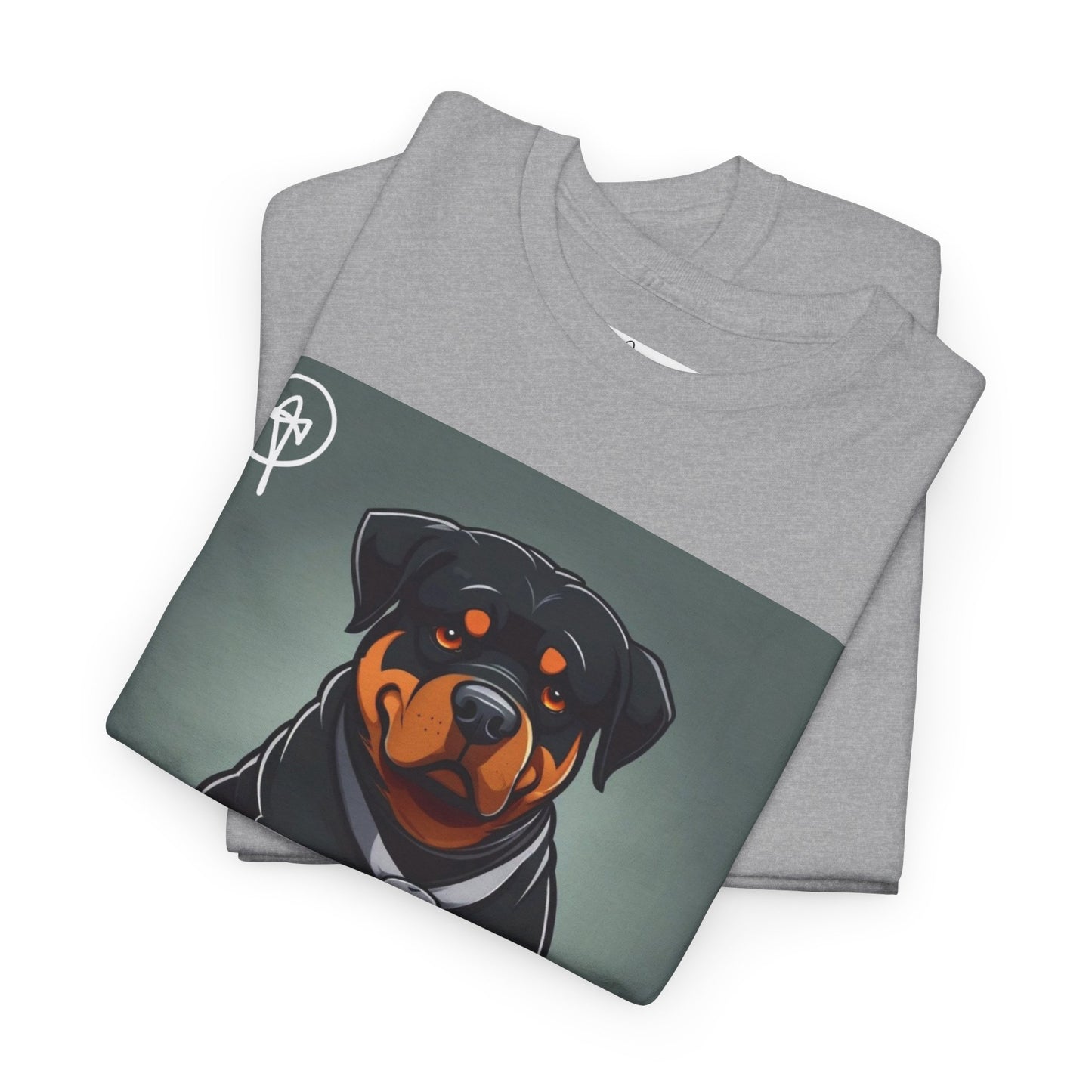 DuaneJay Rottweiler Puppy Portrait T-Shirt — charming graphic tee featuring an adorable Rottweiler puppy rendered in stunning artistic detail, a perfect blend of cuteness and signature streetwear style for devoted dog lovers