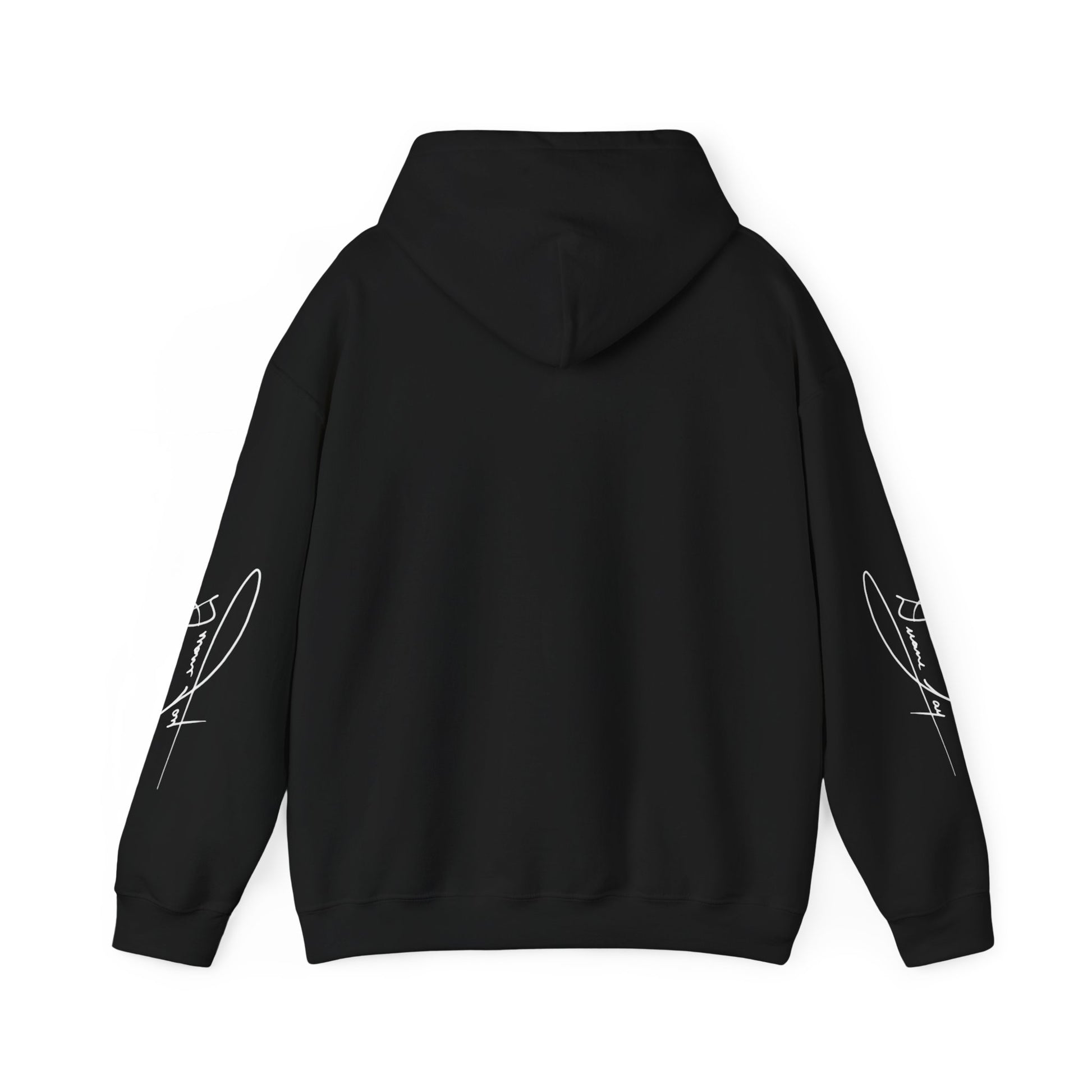 DuaneJay Signature Hoodie White Logo — premium streetwear pullover featuring bold white signature design, crafted for comfort and style, the ultimate statement piece for those who live and breathe the DuaneJay Fashion lifestyle with confidence and distinction