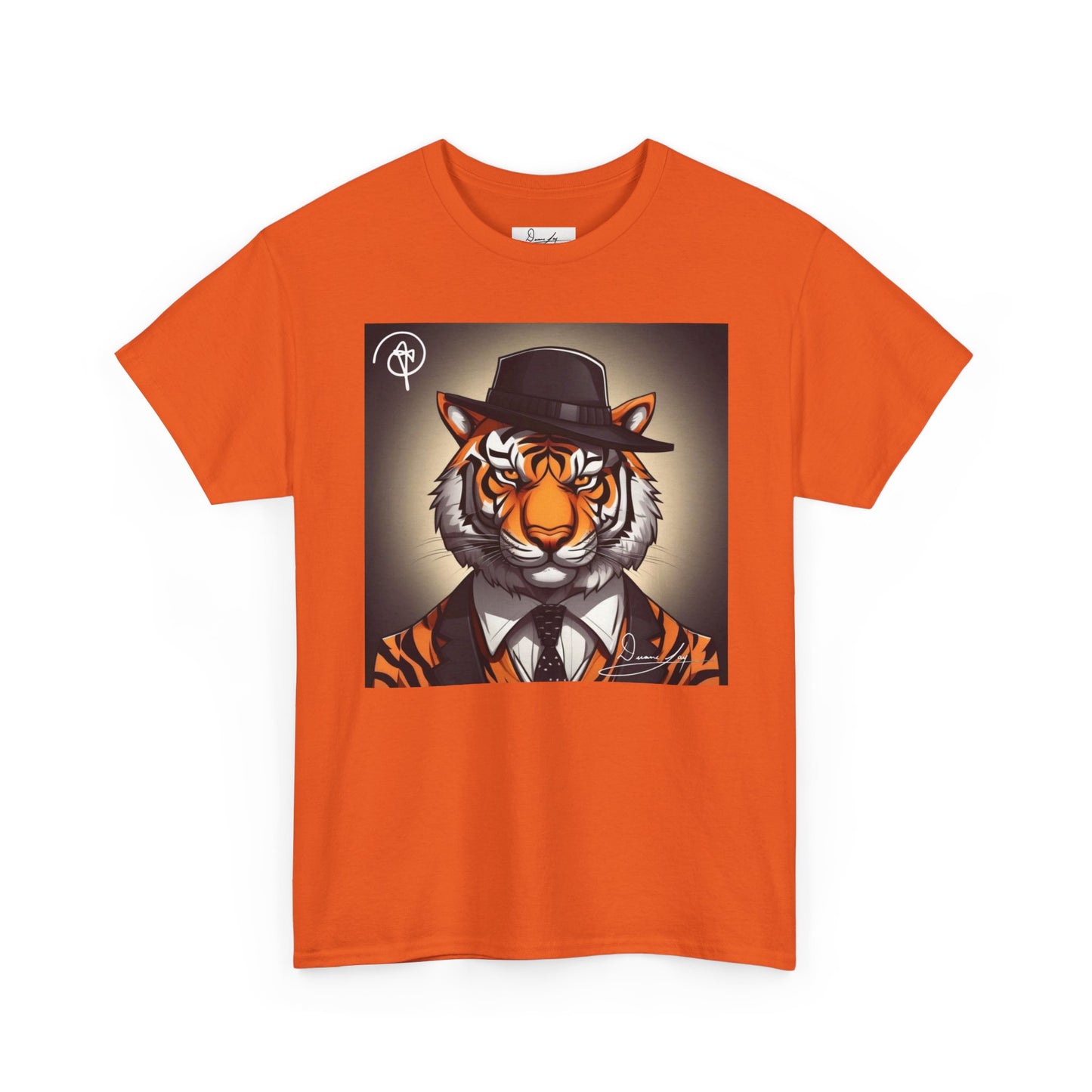 DuaneJay Tiger Gentleman T-Shirt — bold tiger graphic tee featuring a distinguished tiger in gentleman style, a powerful streetwear statement for those who wear confidence with class