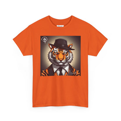 DuaneJay Tiger Gentleman T-Shirt — bold tiger graphic tee featuring a distinguished tiger in gentleman style, a powerful streetwear statement for those who wear confidence with class