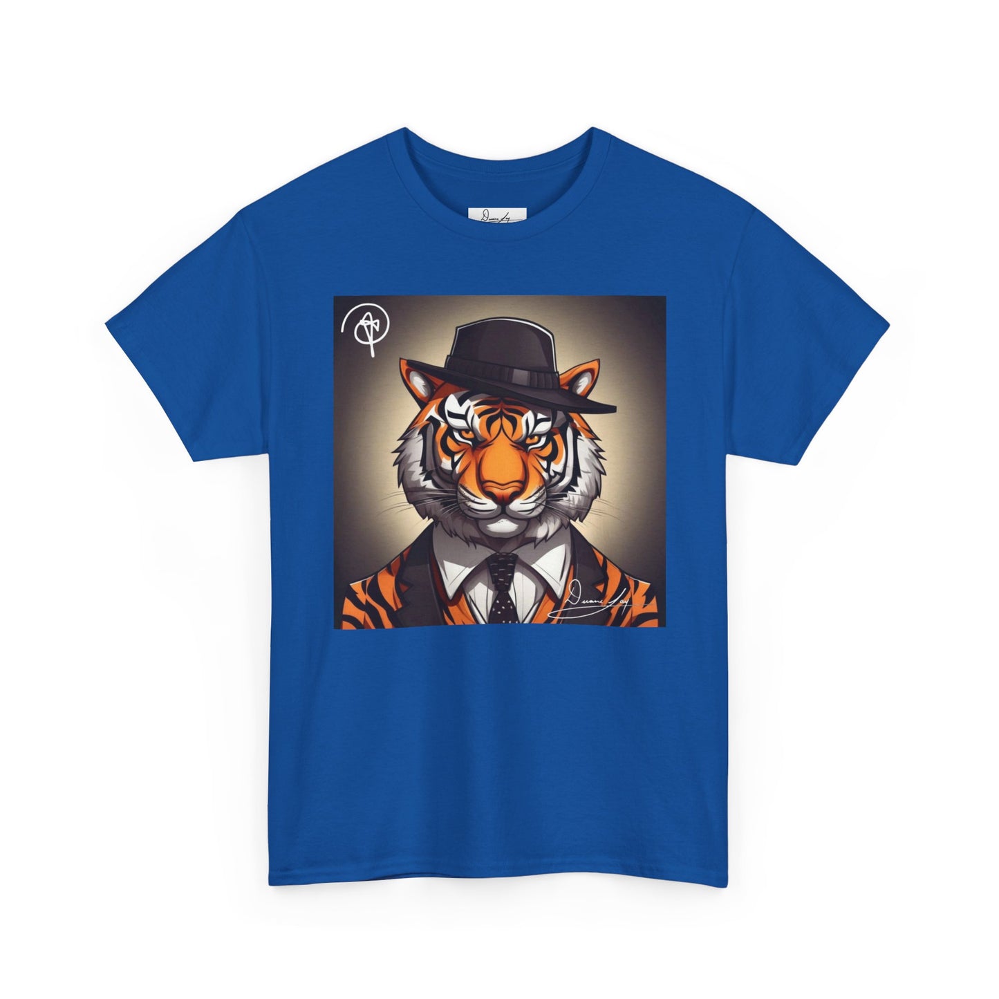DuaneJay Tiger Gentleman T-Shirt — bold tiger graphic tee featuring a distinguished tiger in gentleman style, a powerful streetwear statement for those who wear confidence with class