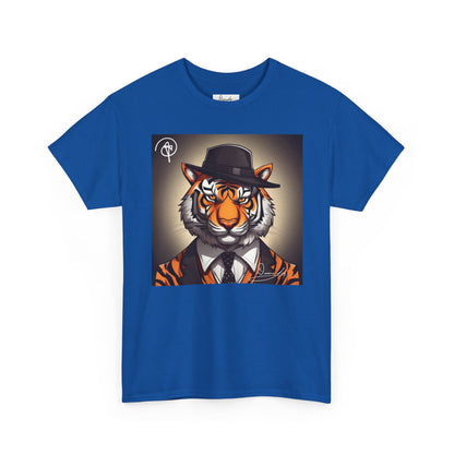 DuaneJay Tiger Gentleman T-Shirt — bold tiger graphic tee featuring a distinguished tiger in gentleman style, a powerful streetwear statement for those who wear confidence with class
