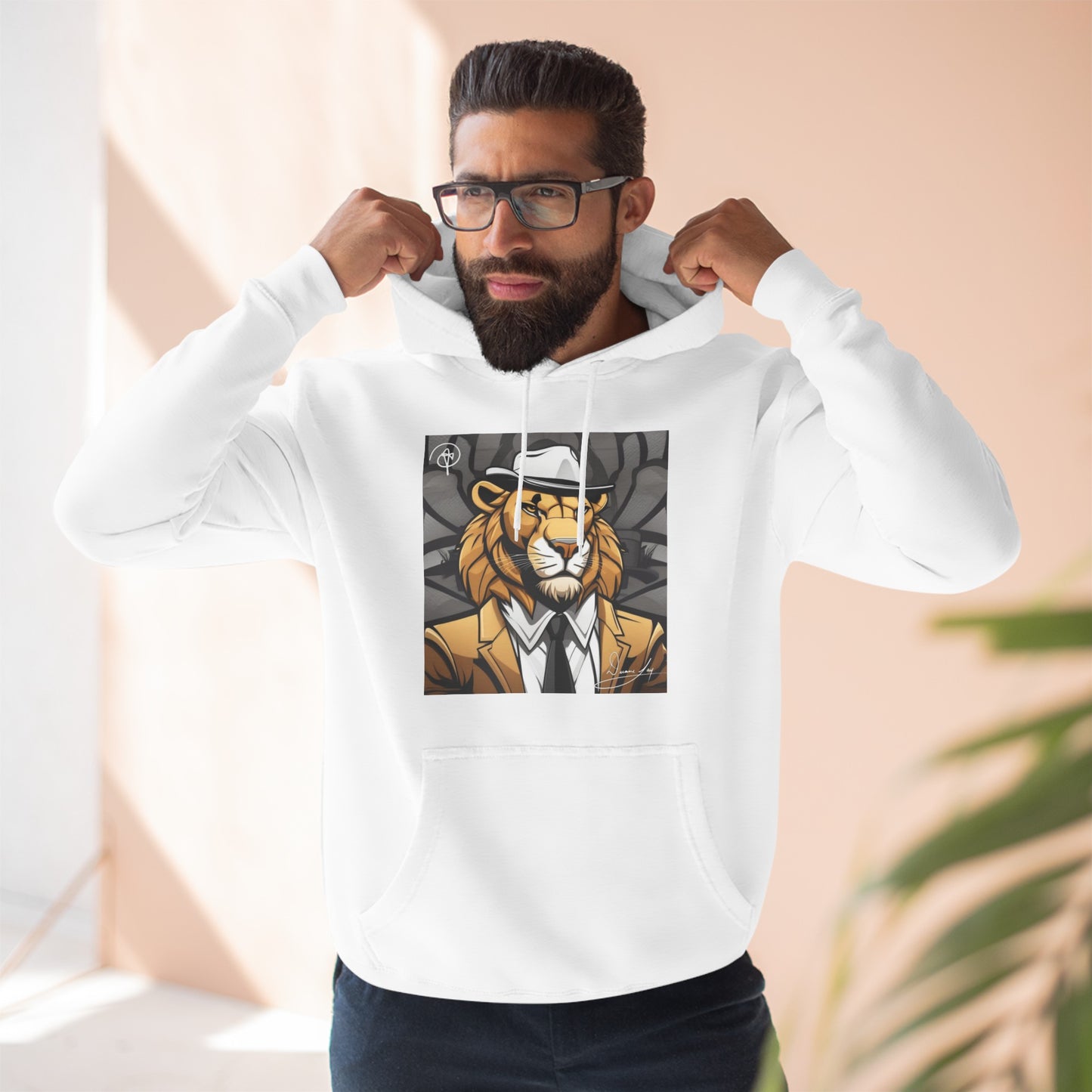 Three-Panel Lion Fleece Hoodie