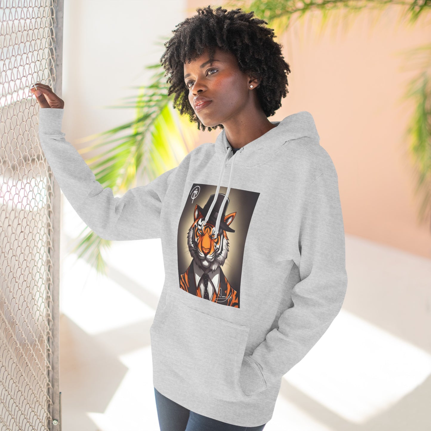 Three-Panel Tiger Fleece Hoodie