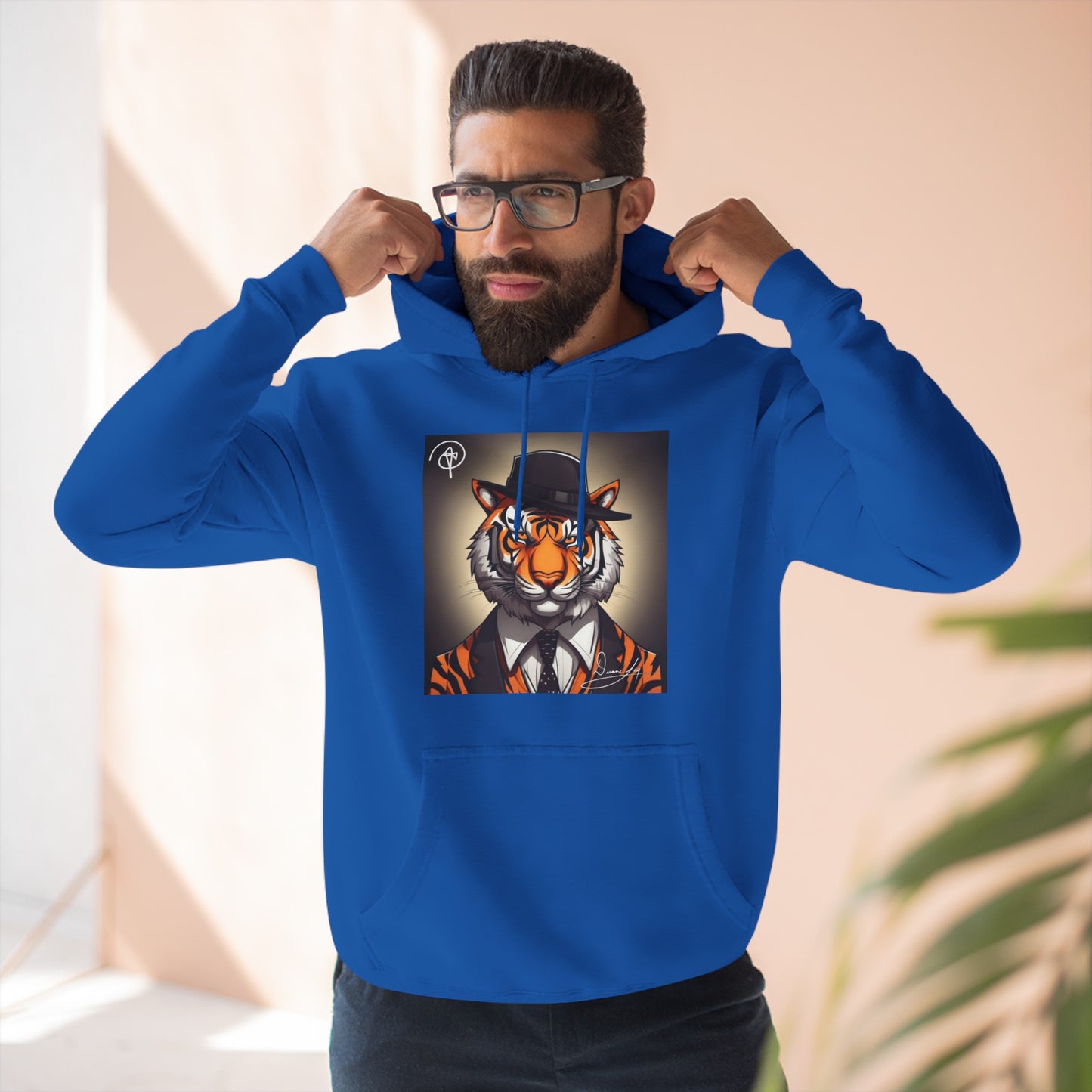 Three-Panel Tiger Fleece Hoodie