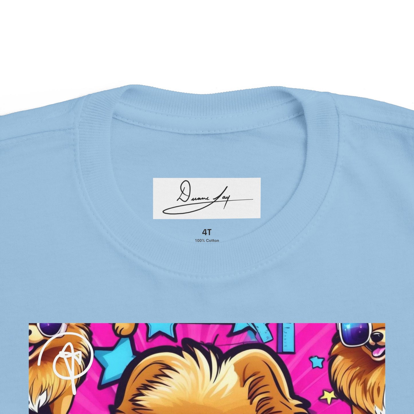 DuaneJay Toddler Tee Cool Pomeranian Sunglasses Graphic — adorable kids graphic tee featuring a cool Pomeranian rocking sunglasses, a fun and stylish streetwear-inspired look for the littlest members of the DuaneJay Fashion family