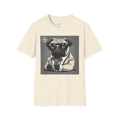 DuaneJay Pug Detective T-Shirt — cute Sherlock dog graphic tee streetwear