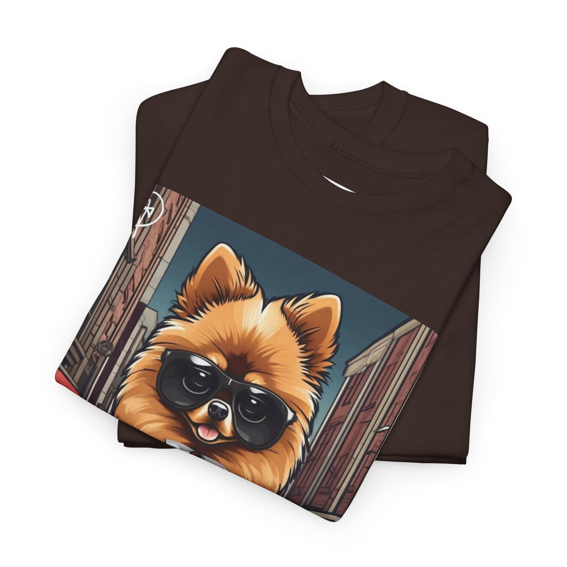 DuaneJay Pomeranian Business Dog T-Shirt — cute Pomeranian in suit graphic tee streetwear