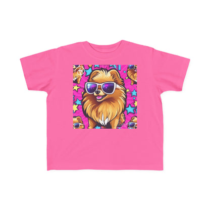 DuaneJay Toddler Tee Cool Pomeranian Sunglasses Graphic — adorable kids graphic tee featuring a cool Pomeranian rocking sunglasses, a fun and stylish streetwear-inspired look for the littlest members of the DuaneJay Fashion family