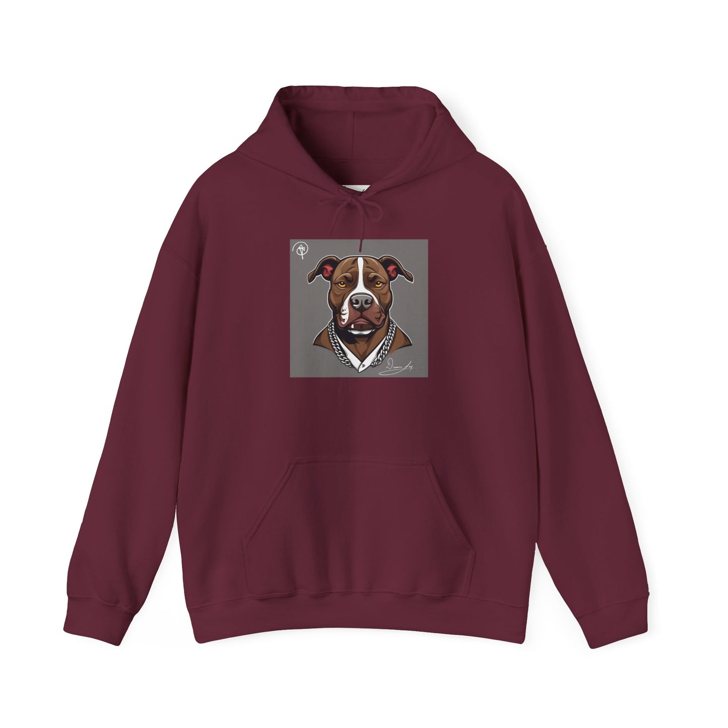 DuaneJay Pitbull Portrait Hoodie — premium streetwear pullover featuring a striking pitbull portrait graphic, crafted for dog lovers who wear their passion with bold confidence and signature DuaneJay Fashion style