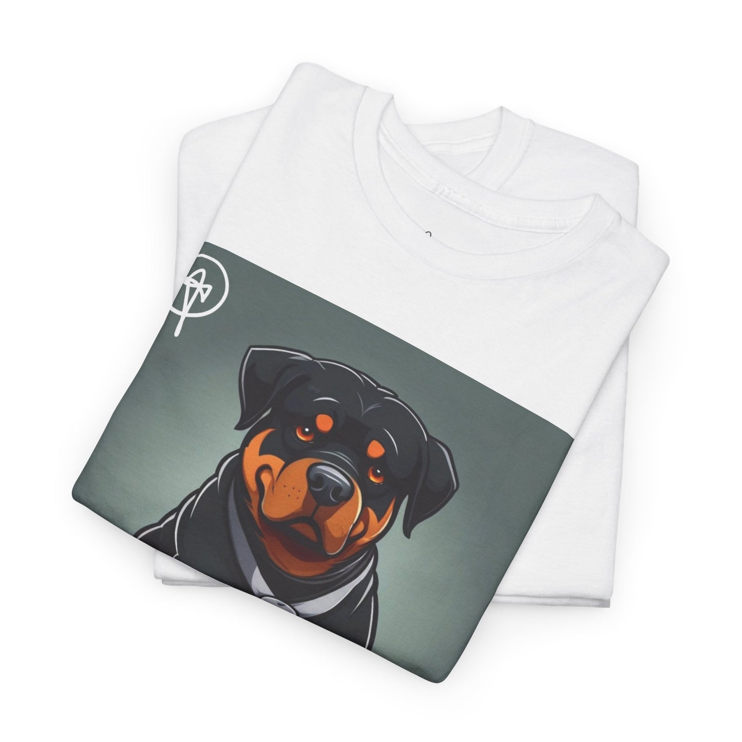 DuaneJay Rottweiler Puppy Portrait T-Shirt — charming graphic tee featuring an adorable Rottweiler puppy rendered in stunning artistic detail, a perfect blend of cuteness and signature streetwear style for devoted dog lovers