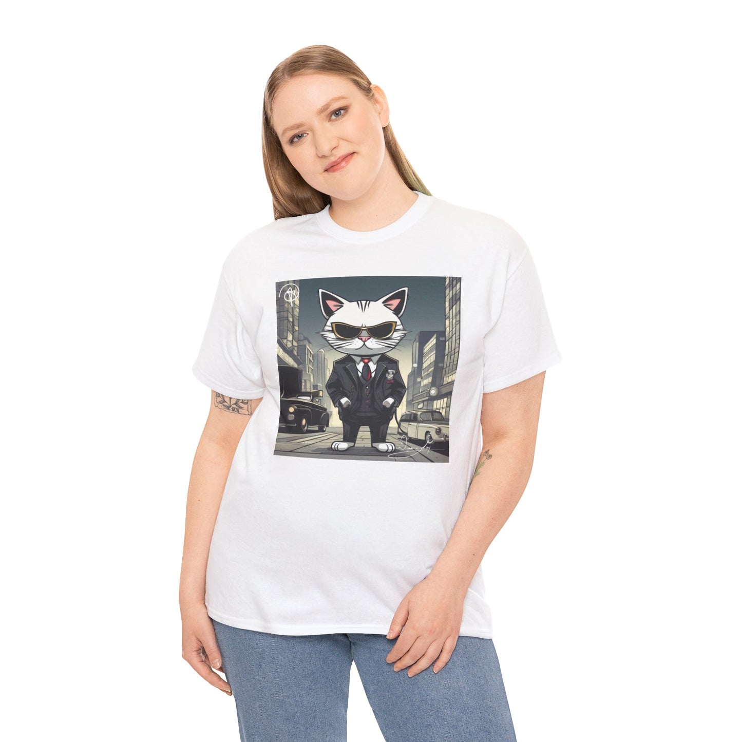 Unisex Cat Heavy Cotton Tee