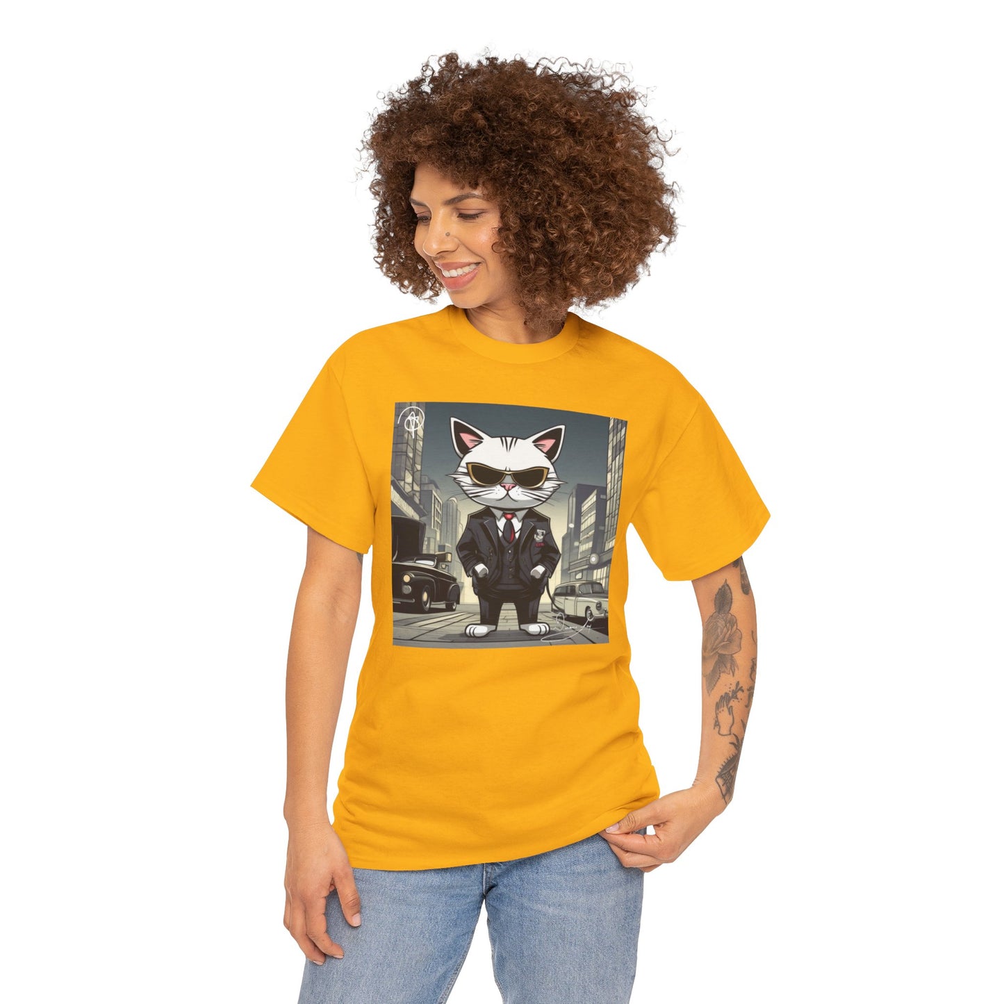 Unisex Cat Heavy Cotton Tee