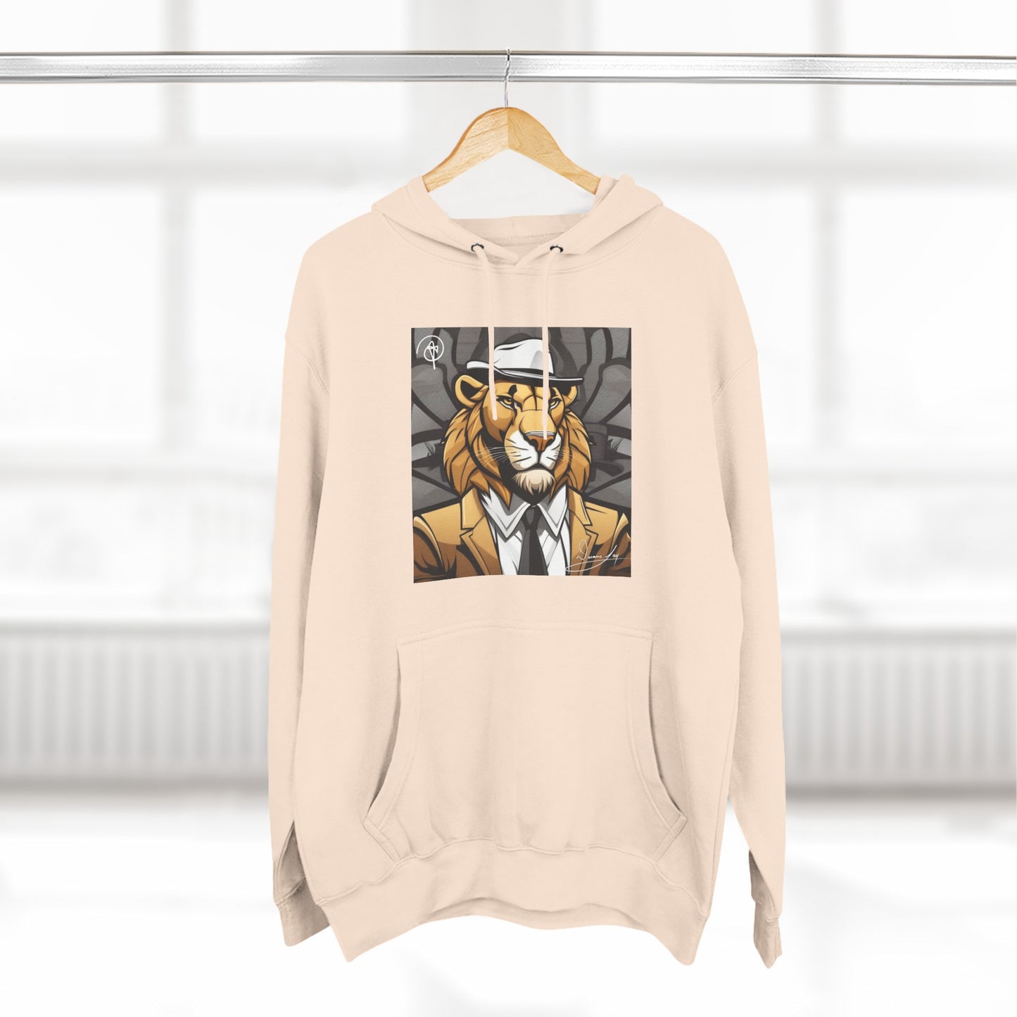 Three-Panel Lion Fleece Hoodie