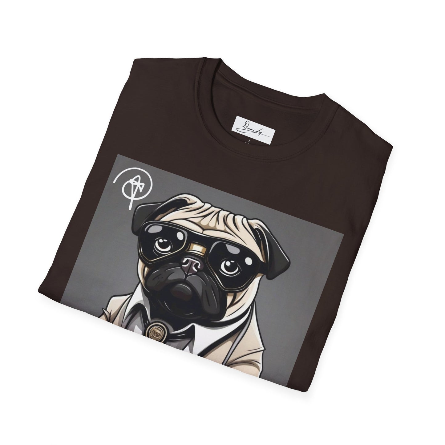DuaneJay Pug Detective T-Shirt — cute Sherlock dog graphic tee streetwear