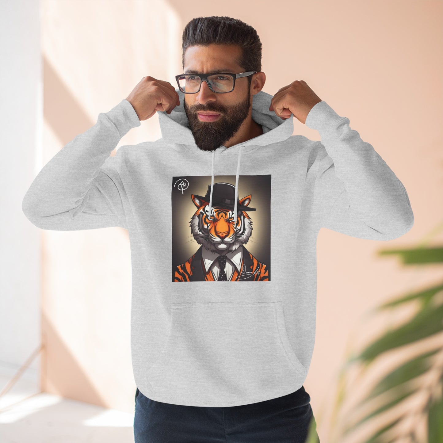 Three-Panel Tiger Fleece Hoodie