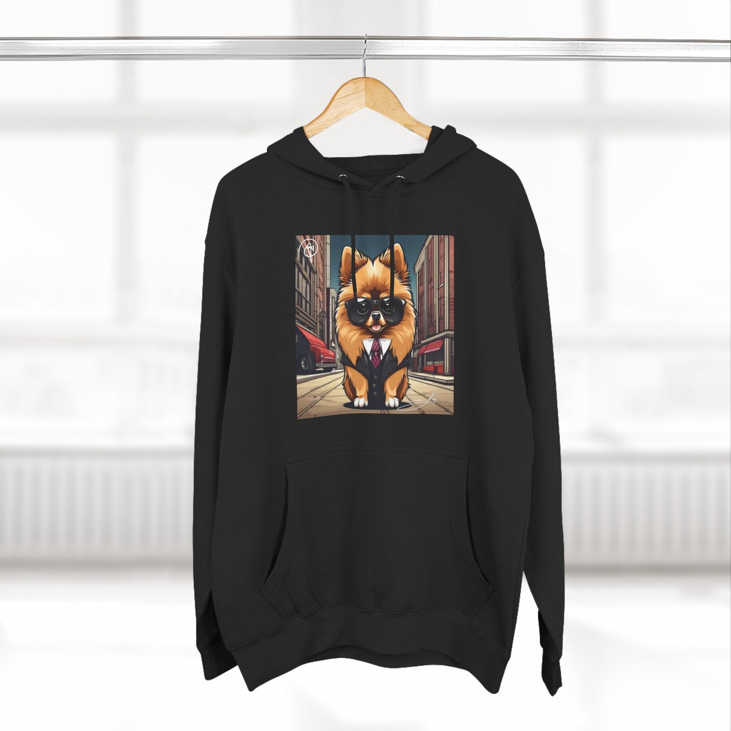 Pomeranian Three-Panel Unisex Fleece Hoodie