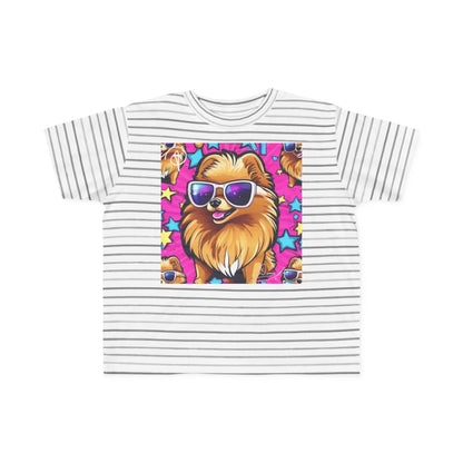 DuaneJay Toddler Tee Cool Pomeranian Sunglasses Graphic — adorable kids graphic tee featuring a cool Pomeranian rocking sunglasses, a fun and stylish streetwear-inspired look for the littlest members of the DuaneJay Fashion family