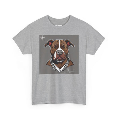 DuaneJay Pit Bull Portrait T-Shirt — stylish dog lover graphic tee streetwear