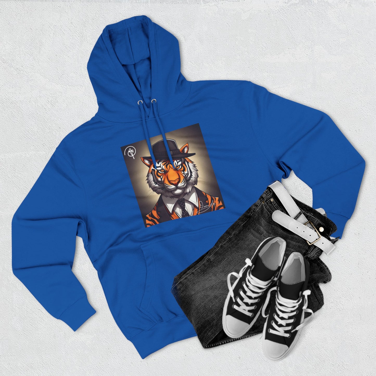 Three-Panel Tiger Fleece Hoodie