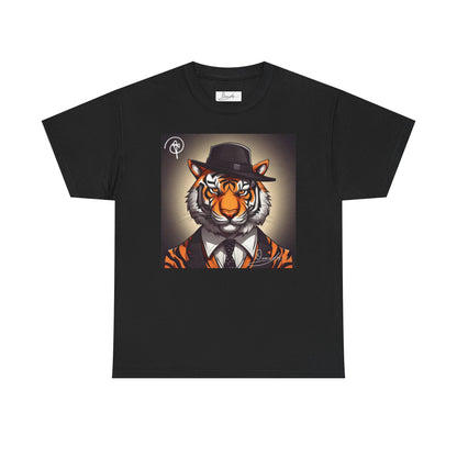 DuaneJay Tiger Gentleman T-Shirt — bold tiger graphic tee featuring a distinguished tiger in gentleman style, a powerful streetwear statement for those who wear confidence with class