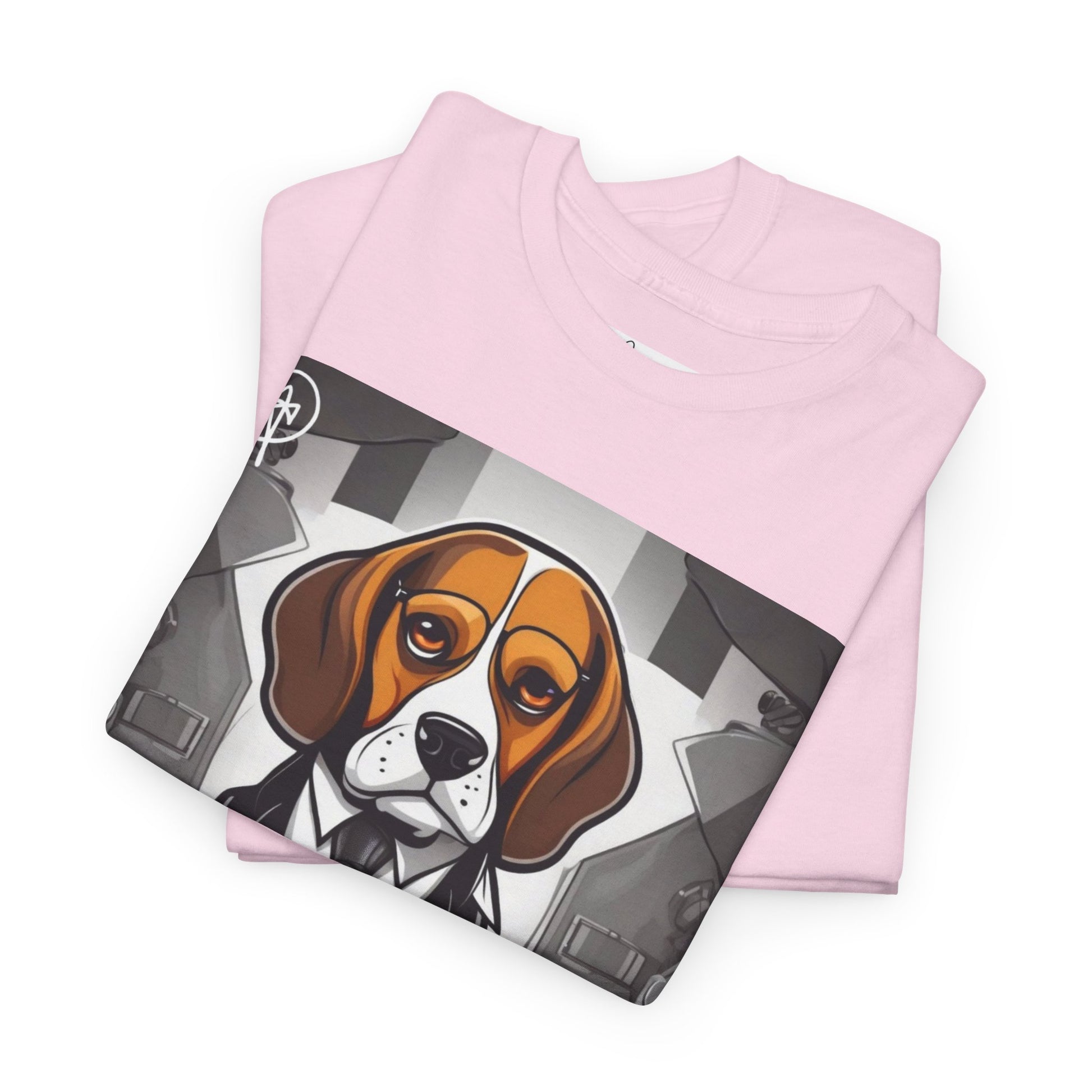 DuaneJay Beagle in a Suit T-Shirt — funny formal dog graphic tee featuring an adorable beagle dressed in a dapper suit, perfect for dog lovers who love bold streetwear style