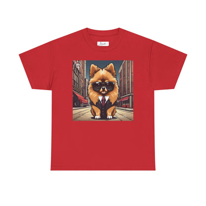 DuaneJay Pomeranian Business Dog T-Shirt — cute Pomeranian in suit graphic tee streetwear