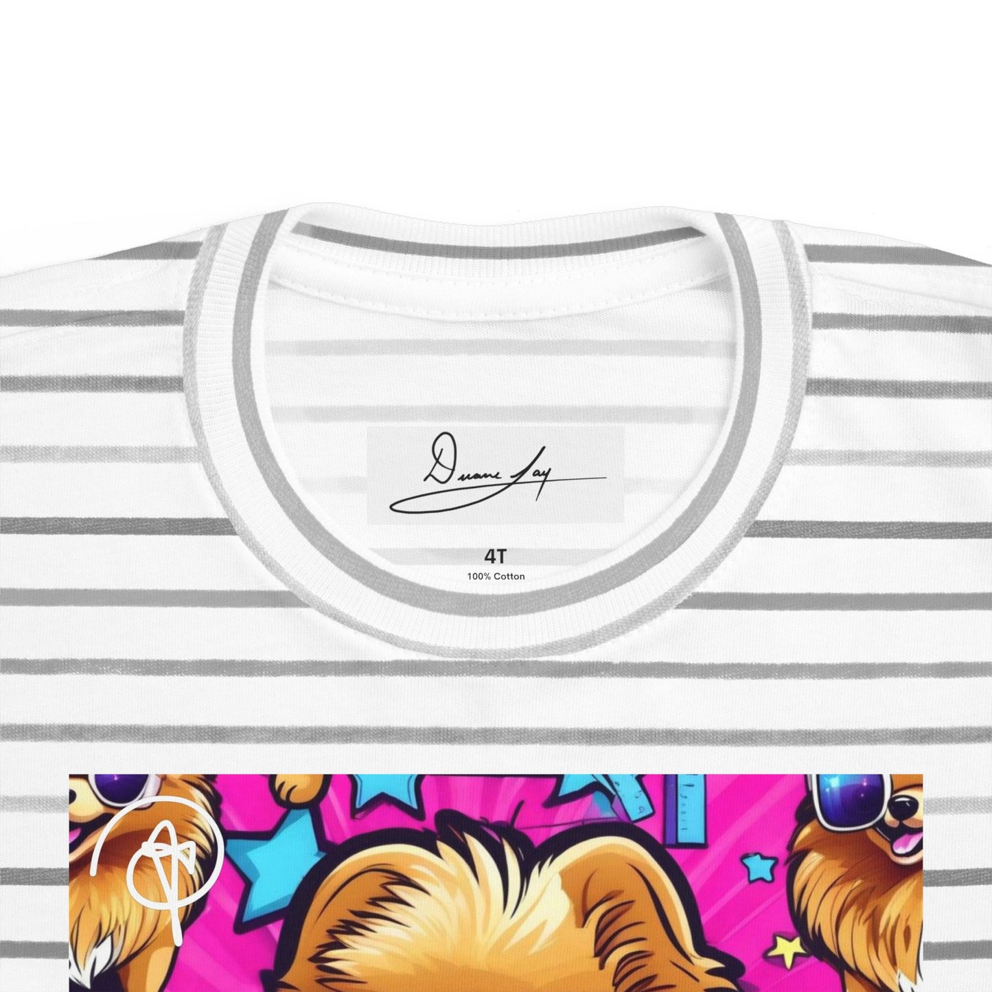 DuaneJay Toddler Tee Cool Pomeranian Sunglasses Graphic — adorable kids graphic tee featuring a cool Pomeranian rocking sunglasses, a fun and stylish streetwear-inspired look for the littlest members of the DuaneJay Fashion family